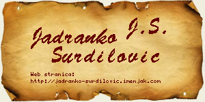 Jadranko Šurdilović vizit kartica